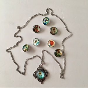 Retro long necklace in silver